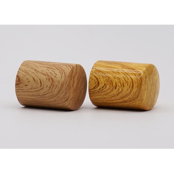 Wood Grain Printing Aluminum Perfume Bottle Caps In Common Size For Perfume Pumps