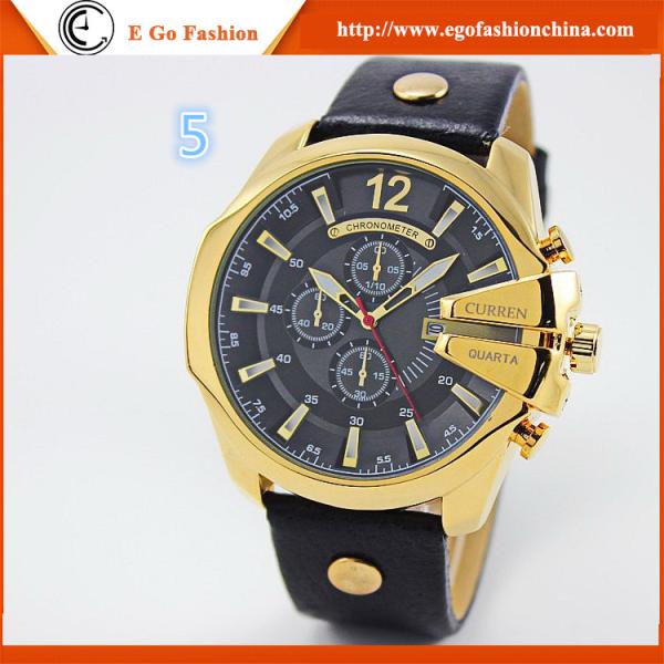 E Go Fashion China Watch Wholesale 2 Subdials Rose Gold 8176 Watch Brown Vintage Watch New
