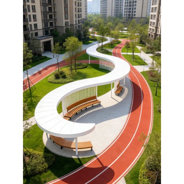 Creative Free Form Curved Corridor Sculptural Walkway Art For Luxury Real Estate Commercial