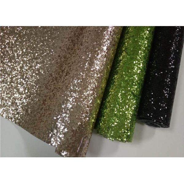 Home Decoration Gold Glitter Fabric , Thick Glitter Fabric For Dresses