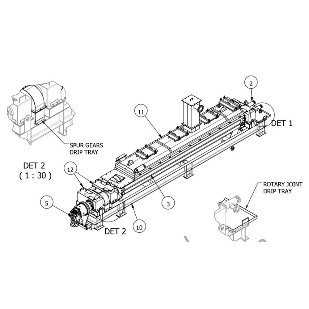 Customized High Temperature Stainless Steel Thermal Screw Conveyor for Powder and Granular Material Cooling