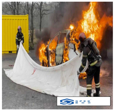 Электромобильное пожарное одеяло Огнеупорная силиконовая ткань стеклянная волокна ткань большое одеяло