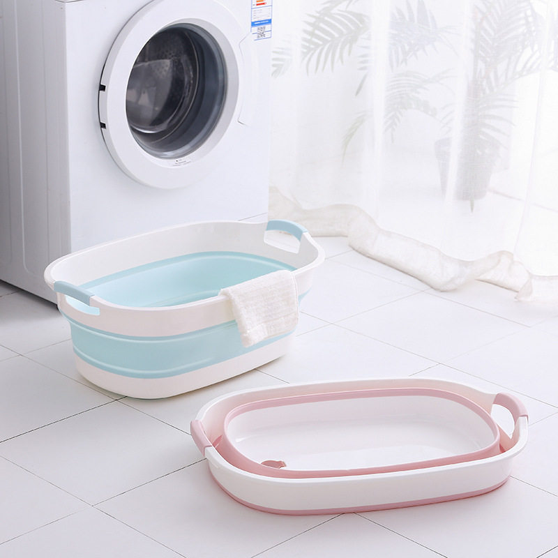 Bathtub Foldable Large Telescopic Basin Laundry Basin Kitchen Washing Basin Storage Basket