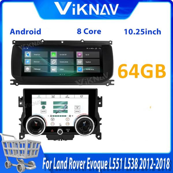 Viknav Car Radio For Land Rover Evoque L551 L538 (2012-2018) 10.25 inch With AC Air Conditioning Panel Climate Control