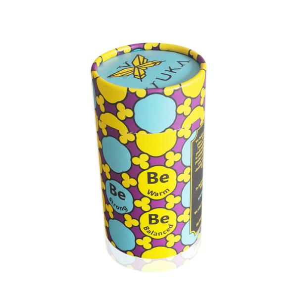 PMS Color Round Paper Tube Packaging BPA Free Spot UV Embossing
