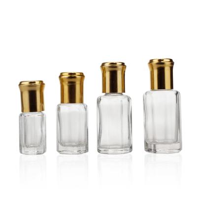 Garrafas de vidro claras personalizadas do rolo do círculo 3ml com o tampão de alumínio do ouro