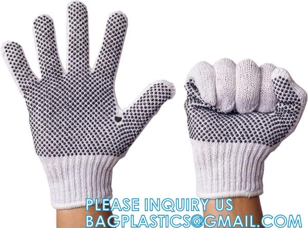 Cotton PVC Dotted Safety Garden Working Gloves Cotton Working Gloves, Safety Work Gloves for Industrial Work