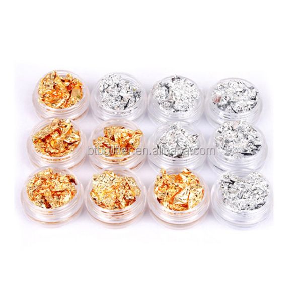3D Gold Foil Nail Art with Silver Foil and Drill Nails Vacuum Craft Supplies