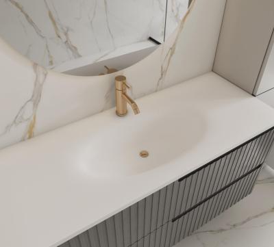 Sintered Stone Slab White Hot Bend Washing Basin 550x830mm