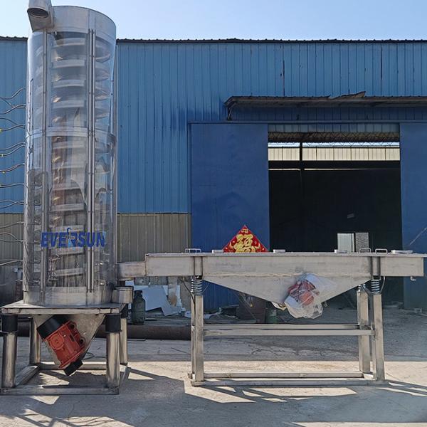 Elevador de parafusos de refrigeração por vibração vertical de aço inoxidável de grãos de alimentação Não-padrão