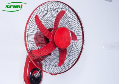 Red 15w 16 Inch 12v Dc Wall Fan , Solar Powered Indoor Outdoor Wall Mount Fan