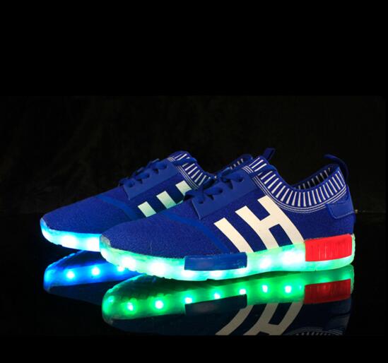 Rechargeable Flash Neon Light Up Shoes , Remote Control Led Shoes For Men
