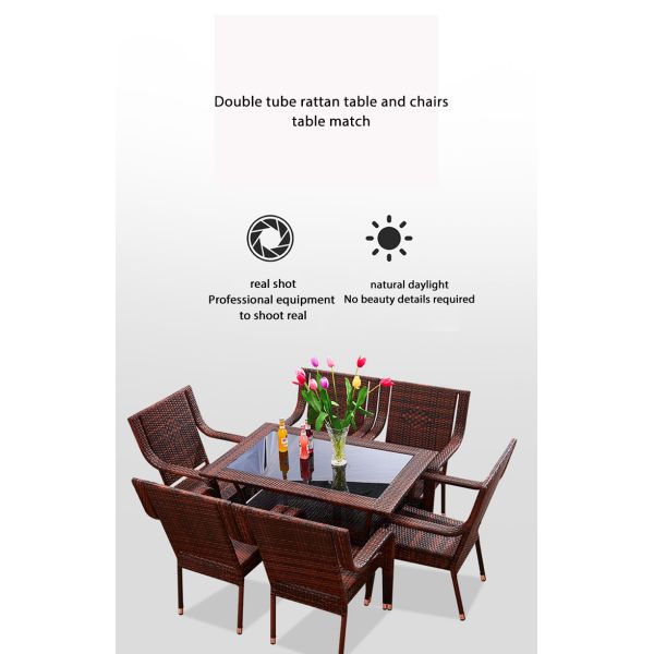 UV Resistant Fabric Outdoor Rattan Armchair For Household Wicker Arm Chair