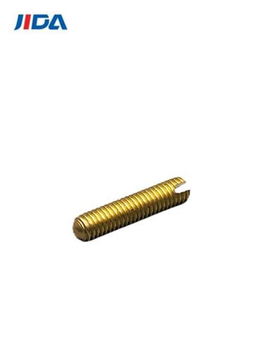 Slotted Double Round Head Cap Copper Hex Socket Set Screws M3x14mm For Electrical Products