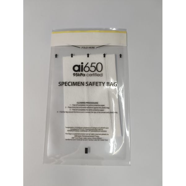 Writable Surface 95kpa Specimen Transport Bag Plastic