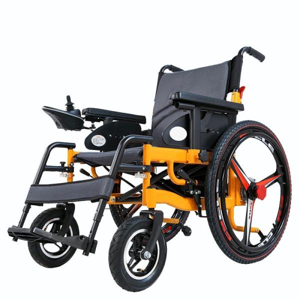 Outdoor Electric Medical Transport Wheelchair 24V 12Ah Battery Folding