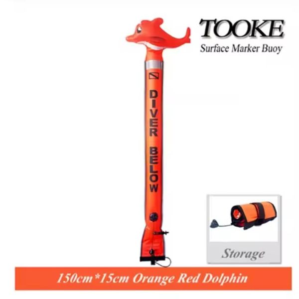 180cm Animal Cartoon Surface Maker Buoy Swimming Training Scuba Inflatable Signal Tube
