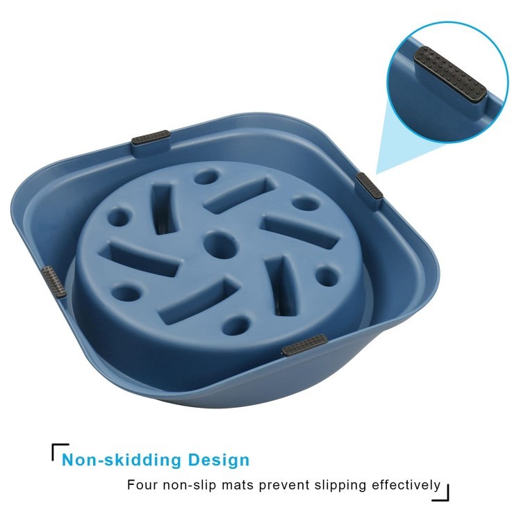 Eco Friendly Plastic Slow Feeder Dog Bowl With Non Slip Base
