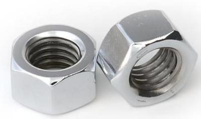 M12 Hexagon Lock Nut 1.75mm Pitch Coarse Thread Electroplating White Zinc​ Thickness 7mm