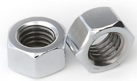 M12 Hexagon Lock Nut 1.75mm Pitch Coarse Thread Electroplating White Zinc​ Thickness 7mm