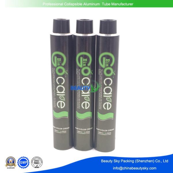 32*175MM 100ML Volume D Printed Aluminium Tubes  for  Hair Color cream with Black cover