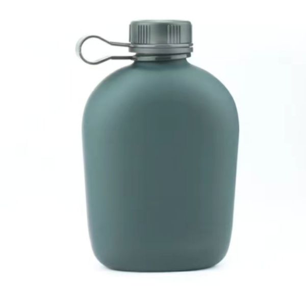Camping Training Students Water Bottle Aluminum Body With Rubber Coated Matte Finish With Pouch Bag Shoulder Stripes