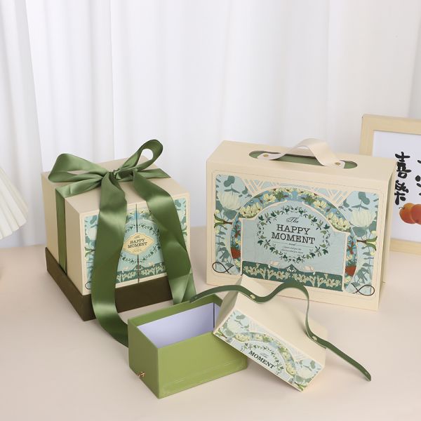 Vintage Green Collapsible Magnetic Gift Boxes Christmas Gift Boxes Printing Logo