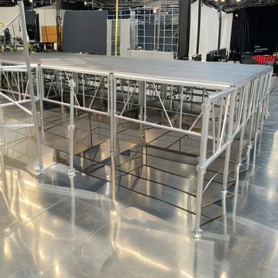 Adjustable Aluminum Folding Stage Platform With Alloy Stair Rise