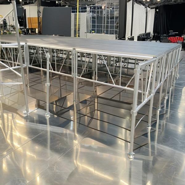 Adjustable Aluminum Folding Stage Platform With Alloy Stair Rise