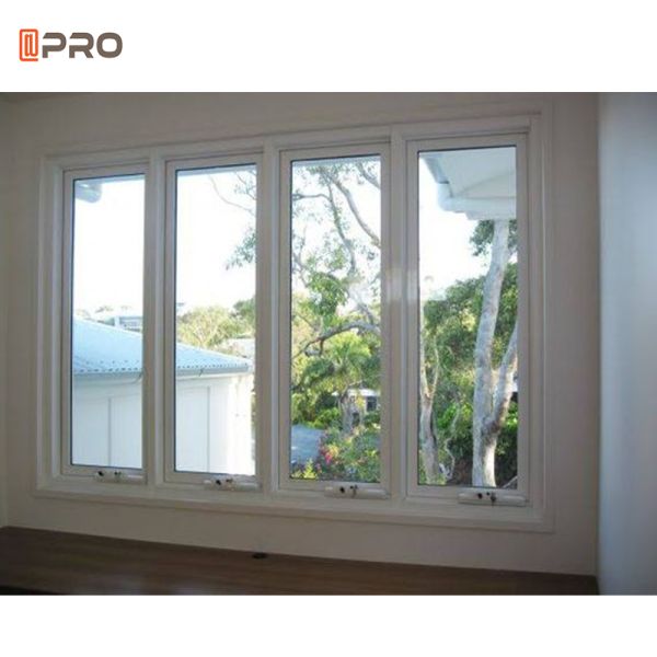 American Style Aluminum Casement Windows Flange Installation Tempered Glass For Home Villa