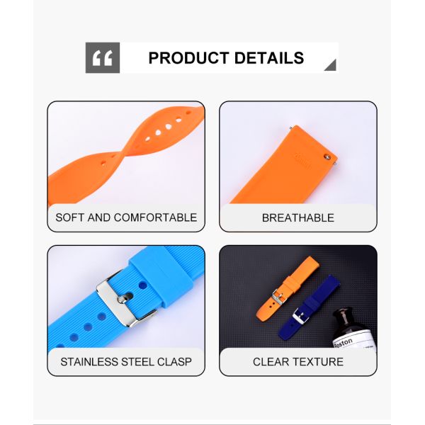 SHX-782 Solid Color Elbow Silicone Watch Strap · Logo Customizable | OEM/ODM - China Wholesaler