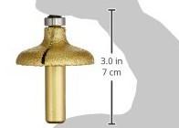 3/4 Inch OG Brazed Router Bit Diamond Profile Wheel 1/2-Inch Shank For Tile / Glass