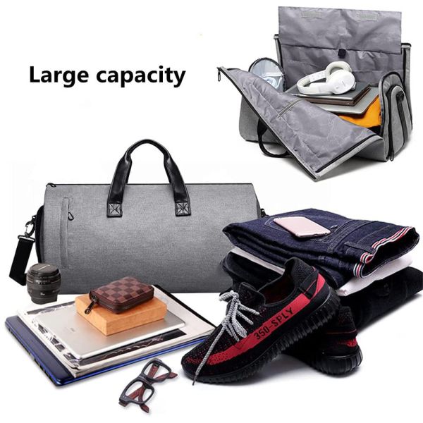 Costume Rolling Duffel Bag With Garment Rack Shoe Compartment 51X30X31CM