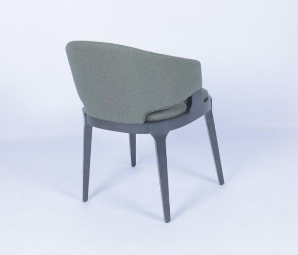 Velvet Wood Modern Dining Arm Chairs Customized Fabric Wood Frame
