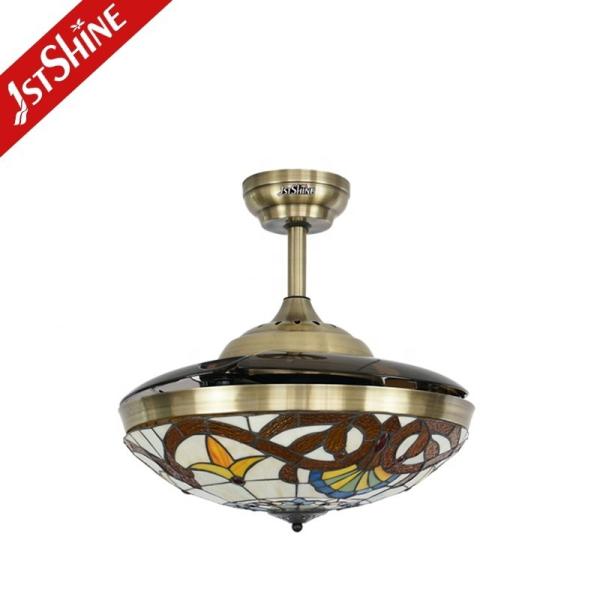Vietnam Ventiladores de teto com luzes e lâminas ocultas 42 polegadas 106cm Design decorativo de cristal