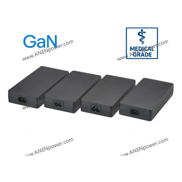 200W GaN Medical AC Adapter, 24V 8.3A Output IEC 60601-1 2xMOPP for Imaging Workstation