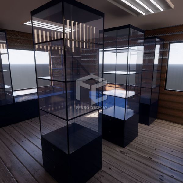 8mm Glass Cigarette Shop Display Furniture Veneered 16mm Thick MDF