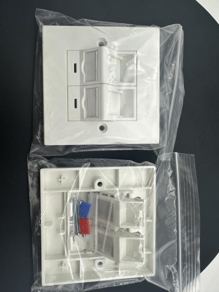 ANSHI LJ6C British Style Snap-In 2 Port Faceplate RJ45 Frame 86*86MM