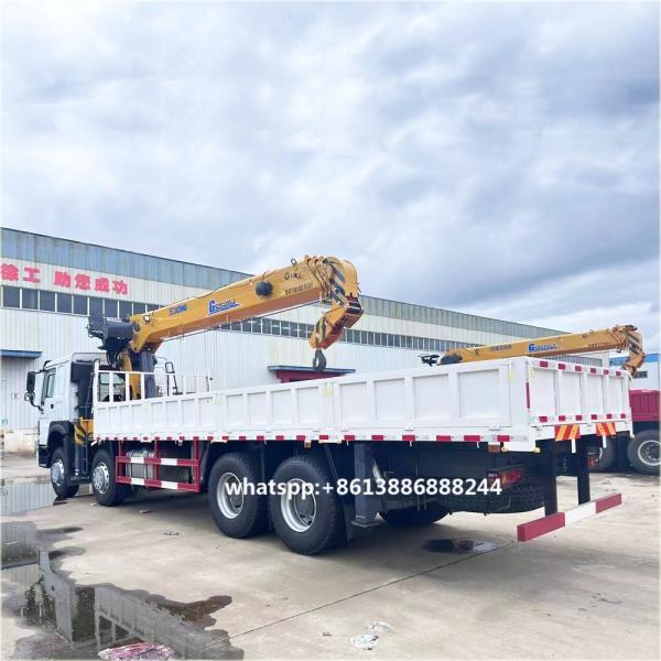 HOWO   8*4  Cargo Truck Mounted 16 Tons Crane    Crane Mounted Truck    Lifting Truck