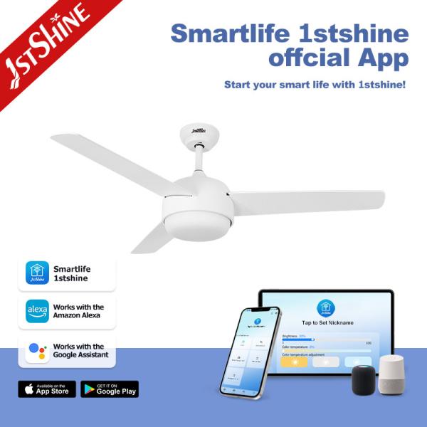 50 Inch 3 MDF Blade 35W 6 Speeds Remote Control Led Ceiling Fan With Light