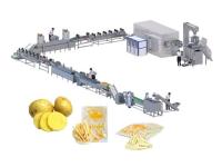 Une chaîne de production de frites entièrement automatique à haut rendement. Un équipement personnalisable pour le traitement des chips de pommes de terre. Idéal pour les usines de transformation alimentaire.