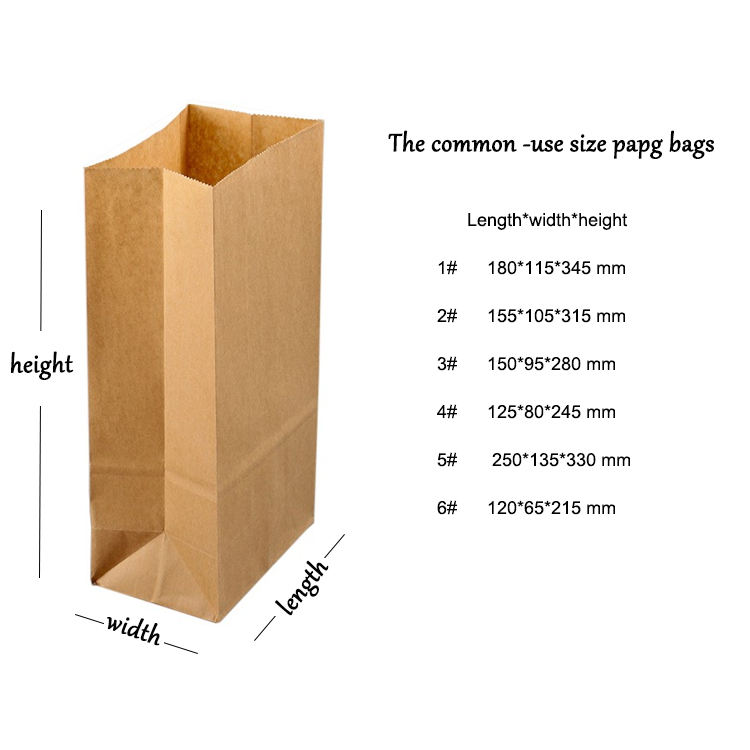 Eco-Friendly Food Grade SOS Custom Restaurant White Kraft Paper Bags
