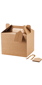 White Treat Boxes, Party Favor Boxes Gable Boxes Gift Boxes For Kids' Birthday Party, Wedding, Baby Shower, With Tag