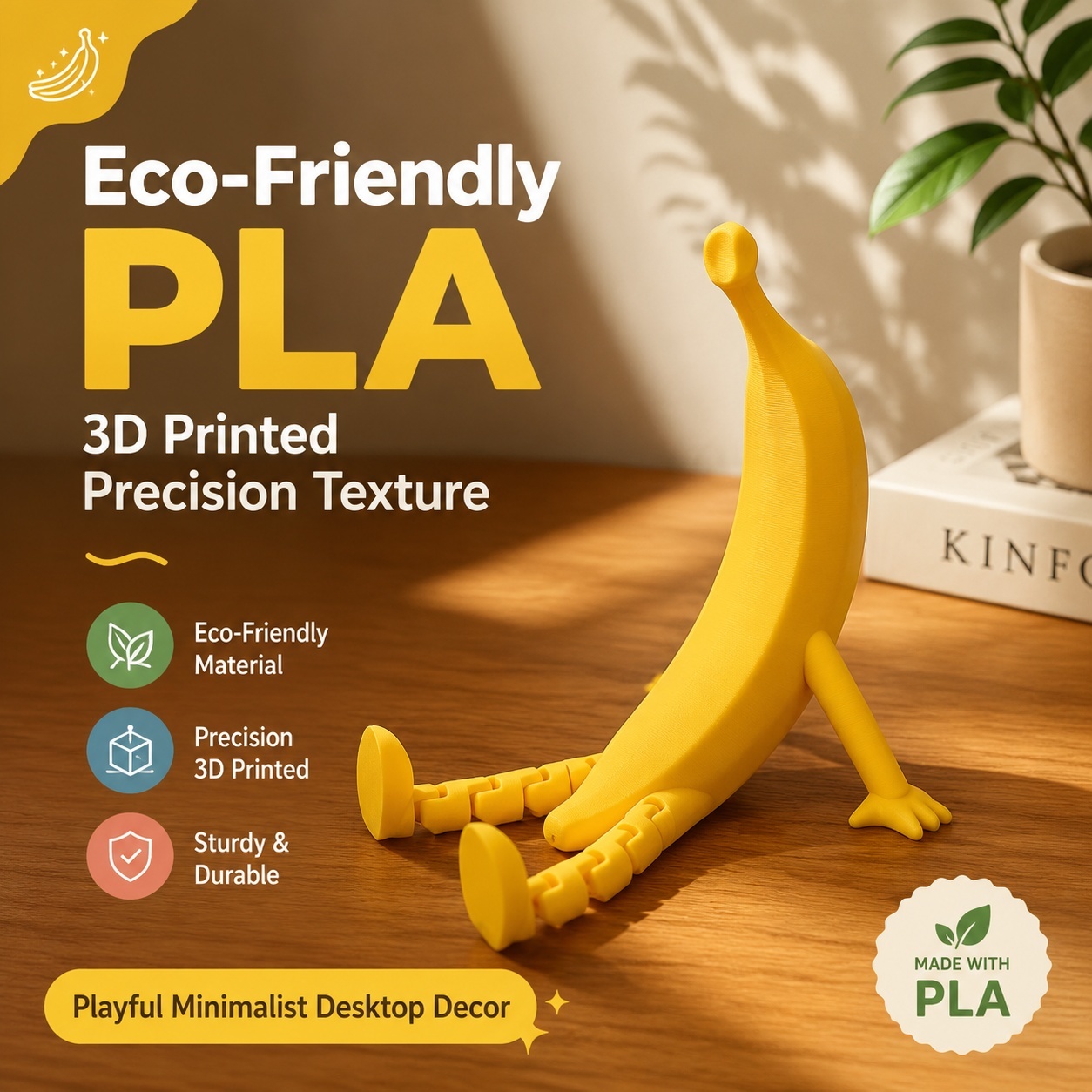 Custom Hue 3d Printing Articulated Action Figures Movable Joints Unique Banana Shape Toys