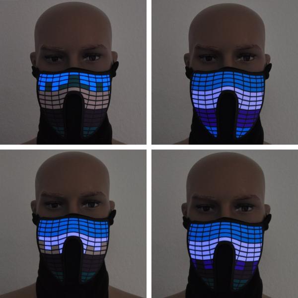 Ledes led mask Music LED/EL party  mask with sound active and Luminous Light for Men and woman  DJ funny mask