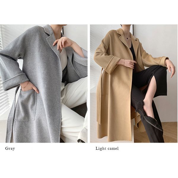 Плюс размер осенний зимний шерсть шерстяный длинный кардиган куртка женская куртка женский пальто