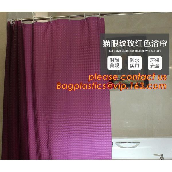 Mould Proof Waterproof white and black trellis design pvc custom bath curtain printed shower curtain, High quality Polye