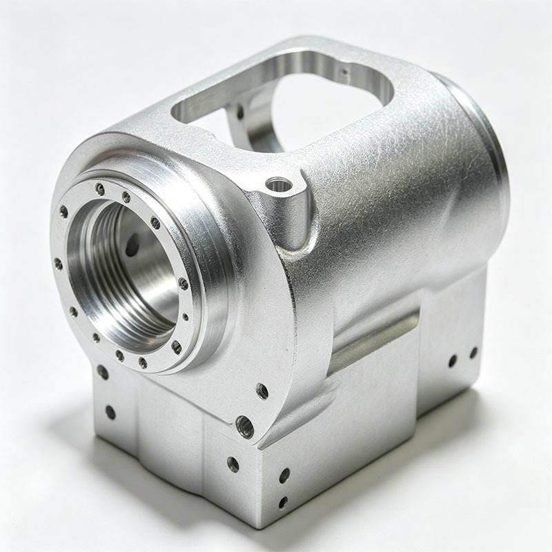 Custom  CNC Milled 6061 T6 Aluminum Alloy Hollow Housing with Uniform Matte Silver Finish