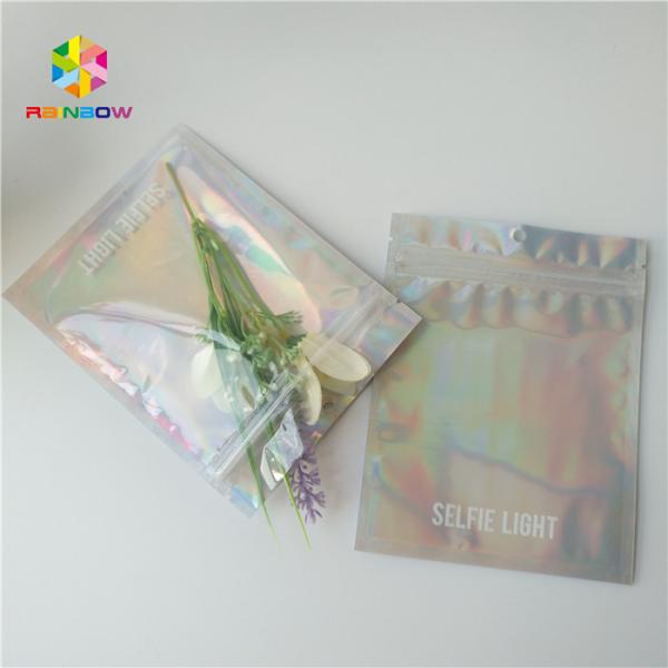 Brightly Laser Cosmetic Packaging Bag  With Clear Front / Back Holographic