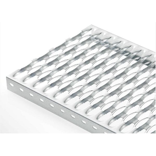 Perforated Serrated Grating , Grip Strut Safety Grating For Stair Treads